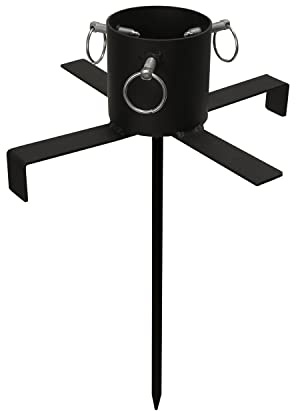 MARELIDA Baumständer aus Eisen mit Erdspieß - Stammdurchmesser 3-9cm - Baumhöhe bis 2,5m - f. Außen - schwarz