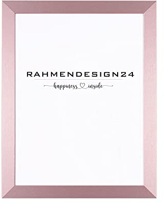 Rahmendesign24 Bilderrahmen Milano 15x21 (DIN A5) Roségold ANTIREFLEX/ENTSPIEGELT, Fotorahmen, Wechselrahmen, Posterrahmen, Puzzlerahmen