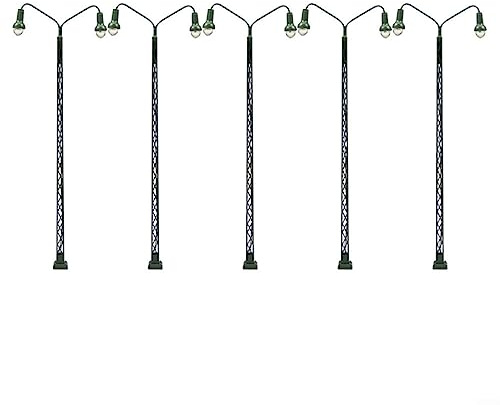 Donkivvy 5 STK. Modell bahnleuchten Gittermastleuchte Modellbahn Beleuchtung Licht,LED Straße Lampe Spur H0 1:87 Landschaftsbau spur H0 licht Layout Neu