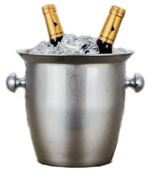 RUGOD Wein- & Sektkühler Eiskübel aus verdicktem Edelstahl for Partys, Hausbar, kühles Bier, Eiskübel mit großer Kapazität, hält es kalt und trocken Eiseimer (Color : Large 5l)