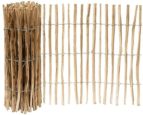 Garmix Clôture en lattis en bois - Clôture de jardin - 5 m (120 cm, 4-5 cm)