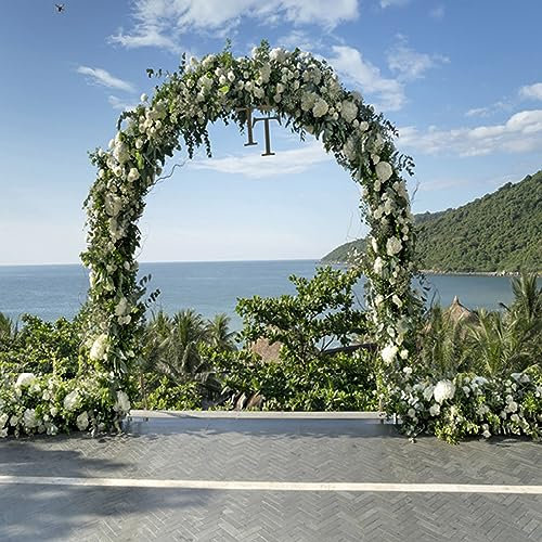 Rosenbogen Wedding Ceremony Party Arches Trellis, Garden Arbor for Climbing Vegetables Fruit with Strong Steel Frame, Large Archway Extra Long 5/6/ 7/8/ 9/10/ 11/13/ 14/16 Ft, Plants Pergola Tall