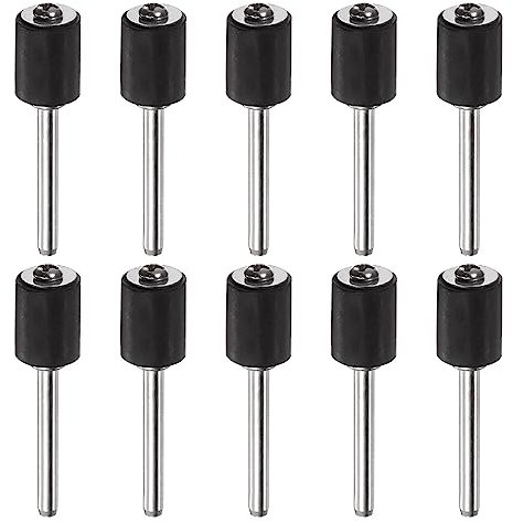 QUARKZMAN 10pcs 3/8 pouce Ponçage Tambour Caoutchouc Mandrins 1/8 pouce Tige Ponçage Manchon Support pour Tambour Ponceuse Rotatif Meuleuse