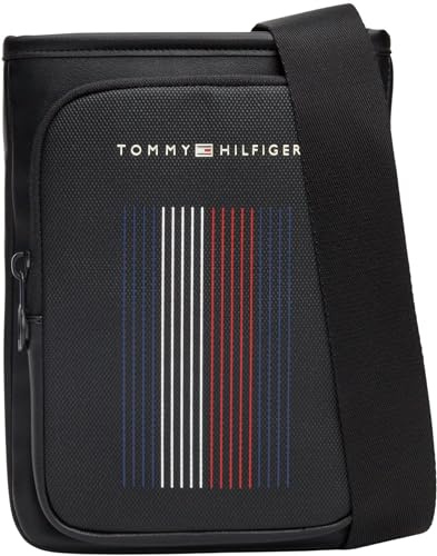 Tommy Hilfiger Herren Crossbody Bag Tasche Foundation Mini Crossover Klein, Schwarz (Black), Einheitsgröße