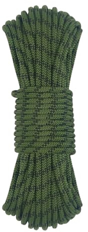 NewDoar Corde d'extérieur 6mm Accessoire 6M/15M/30M/50M Corde d'évacuation Multifonctionnelle pour Pêche à L'aimant Transport de charges Lignes de Quai pour Voiliers, Camping,Transport-Armée verte/15M