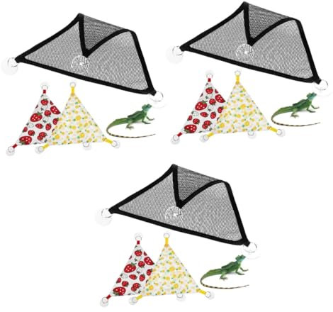 Supvox 12stücke Reptilien Hängematte Atmungsaktives Mesh Teiliges Für Eidechsen Und Geckos Zum Klettern Und Entspannen Mit Saugnäpfen Einfache Reinigung