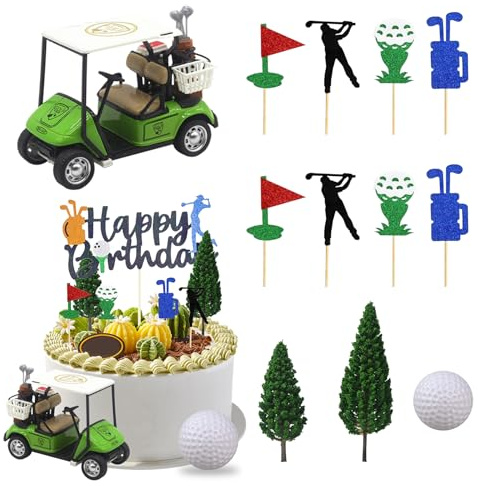20PCS Golf Cake Decorations - Golf Cake Toppers,The Green Cake Topper Golf Themed Cake Decorations,Mini Golf,Cars Cake Toppers,Golf Party Decorations,Sport Theme Man Girl Birthday Party Supplies