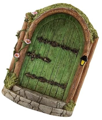 Giardino delle fate in miniatura, si illumina al buio, porta della camera da letto e finestra, statue degli alberi – abbraccio, cortile e sculture da giardino, giardino delle fate, casa mistica,