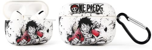 LEWOTE Compatibile con Apple AirPods Pro (2a/1a generazione) custodia protettiva divertente con simpatico cartone animato con portachiavi (Luffy)