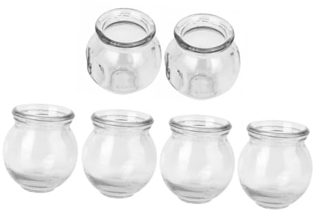 Healvian 6pcs Cupping Kit for Tcm Glass Fire Vacuum Suction Cups for Back Face Arms Legs Reusable