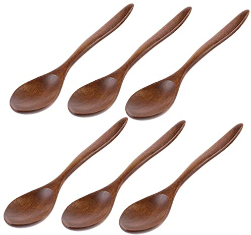 Japanese Style Wooden Honey Spoon Set of 6 for Kitchen Use