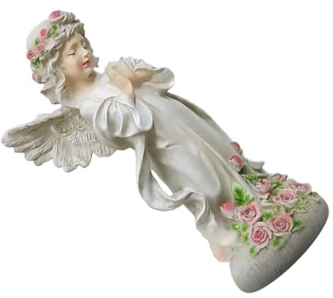 OFFSCH Ornement De Jardin Solaire Résine Statue Ange Lumineux pour Patio Et Jardin Décoration Énergétique pour Espace Extérieur Pratique Et