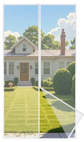 HOOMEE LightView Fliegengitter Tür für Balkontüren 120x210cm, Magnetvorhang für Zuverlässigen Insektenschutz, Lichtdurchlässiges LV-Gewebe, Kleine Magneten für Perfekte Schließung, Nicht Kürzbar