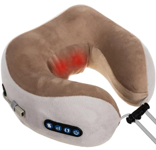 Coussin Massage Chauffant Shiatsu, Vibrant Bidirectionnel, Rechargeable USB, Compression Thermique, Soulagement Nuque Épaules Dos, Portable Maison Bureau Voiture, Relaxation Musculaire
