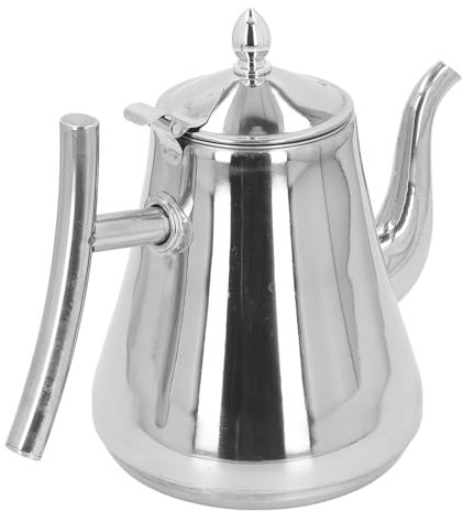 2L Capacity Stainless Steel Teapot with Infuser Tea Pot for Loose Leaf and Tea Bags Cold Water Pitcher Tea Maker Dishwasher Safe, Water Kettle Coffee Pot for Home Kitchen Silver