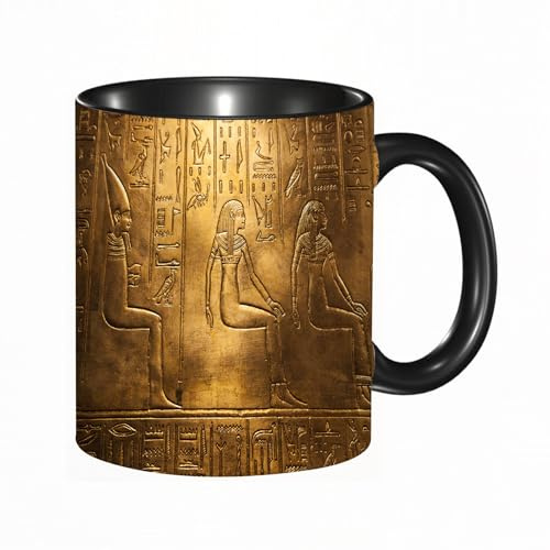HRRASFAZF Tasse à Café | Tasse Céramique Fine | Cadeau Original | 330ml | Mug avec Anse | Cadeau Original pour Homme et Femme | Égyptien, Hiéroglyphes égyptiens Textes anciens Logographie