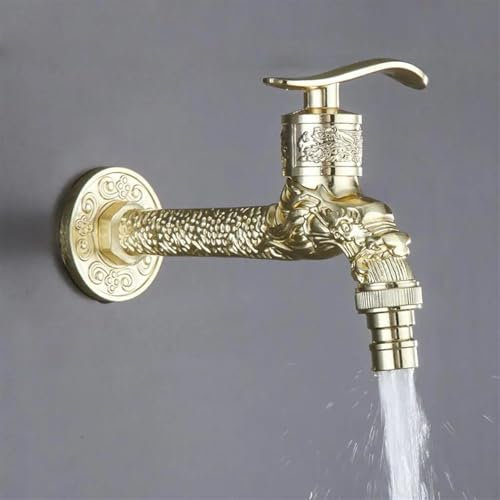 LIUHLFSR Manguera De Lavadora Grifo de Pared for Exterior, jardín, baño, bañera, Lavadora Manguera De DesagüE Universal(Golden)