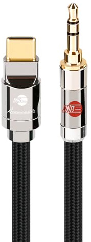 BOAACOUSTIC Cable AUX USB C a Jack 3.5mm Cable Tipo C a 3,5mm Adaptador Audiophile hifi Cable Audio Estéreo con teléfono móvil, P40/P30/Mate 20, 1M