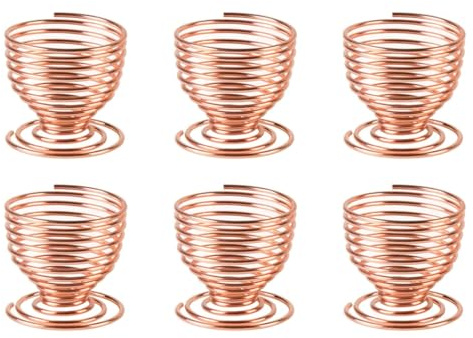 Nicear Hueveras Rosa Oro Hueveras Alambre De Acero Cepillado Resorte Espiral Accesorios De Cocina Rosa Oro Diseño Moderno Ligero Cromo