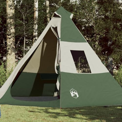 Fasba Tipi-Campingzelt Trekkingzelt Wanderzelt Zelt Wasserdicht 7 Personen Grün Wasserdicht