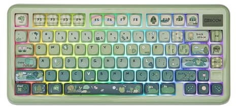 KiiBoom Phantom81 Lite 75% Guarnizione Tastiera Meccanica QMK&VIA Programmabile 3 Modalità Wireless Gaming Retroilluminazione RGB Custodia ABS+UV Hot-Swap Windows/Mac