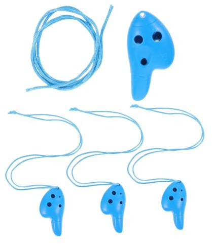 FUNOMOCYA Ocarina de 6 Agujeros para Niños, Instrumento Musical Portátil de ABS, Tamaño Pequeño y Ligero, Adecuado para Principiantes en Festivales Obsequios, Pack de 4 Piezas