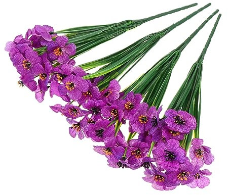 QUMIIRITY 1 Juego Ramo de Flores Artificiales Violeta Simulado Decoración Floral para Hogar Arreglo de Flores de Decoración de Fiestas y Accesorios Fotográficos