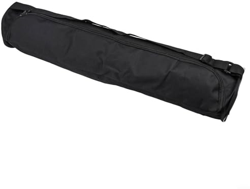 Sac de tapis de yoga léger en tissu Oxford avec fermeture éclair, support de rangement imperméable avec sangle réglable pour le sport et la salle de sport (noir)