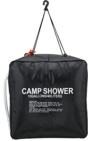 BSLSVGE 40L Solar Shower Bag | 10 Gallon Portable Hot Water Heater for Outdoor Camping/Hiking/Beach | 3 Hour Efficient Heating to 113°F with Leak - Proof PVC Material