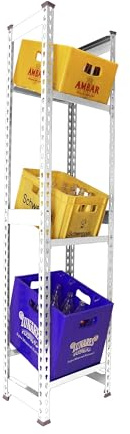 Simon Rack Étagère en métal autoportante pour 9 caisses à Boissons, 1800 x 1000 x 300 mm, Blanche, pour caisses à Eau, caisses à bière ou caisses à Boissons, pour Cuisine, Garage ou Cave