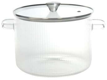 Brandani 50128 Pentola Trasparente in Borosilicato 3 Litri con Coperchio in Vetro Temperato 20cm