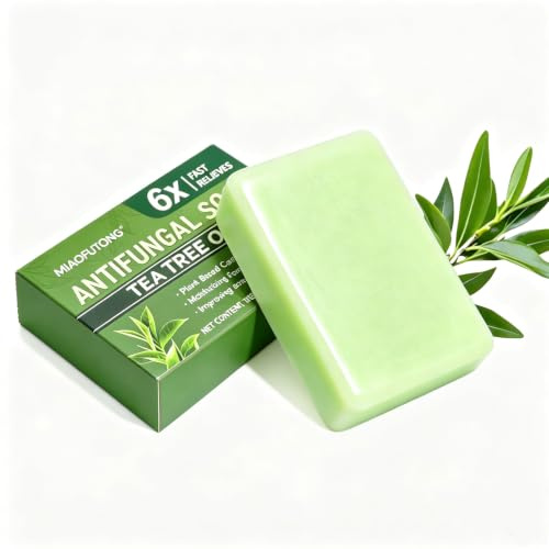 1 Pcs Tea Tree Antifungal Soap Bar – Tea Tree Oil Soap for Face Body Hand-Prone Skin, Deep Cleansing, Controls Oil, Clears Pores