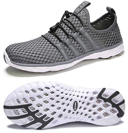 DLGJPA, Scarpe Sportive da Uomo Leggere ad Asciugatura Rapida, per Sport Acquatici o per Camminare, Grigio Scuro, 43 EU