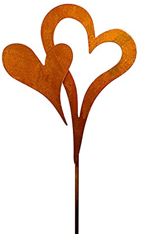 Blümelhuber Spina da Giardino a Doppio Cuore in Metallo arrugginito, 118 cm