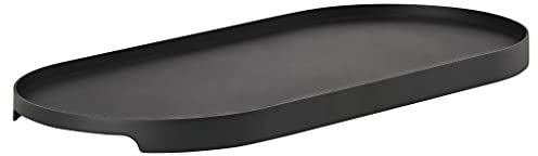 Zone Denmark - Plateau Ovale - en Acier thermolaqué - 35x16 x1,8cm - ÉLéGant Accessoire Multifonction pour Servir, DéCorer & Organiser - IDÉal pour Cuisine, Salle De Bain Ou Salon - Noir Métal