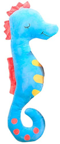 Yxian Seepferdchen Plüsch Tier Puppe Weihnachten Party Geburtstag Halloween Heimat schmücken Interaktives Eltern-Kind-Spiel (Blau, 50cm)