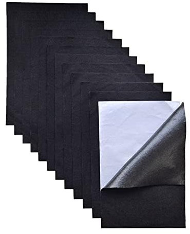 Jtnohx Schwarz Selbstklebender Filz Platten, 1,4mm Filzstoff Selbstklebend, 12 Stück Klebefilz für Handwerk, 20x30cm Weiche Filzblätter für DIY-Projekte