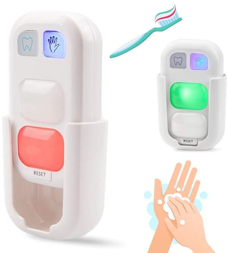 Digitaler Mini-Zahnputz- und Handwasch-Timer für Kinder, Zahnbürstenuhr zum Timing, Zähneputzen oder zum Reinigen der Hände, buntes LED-Signal, wenn die Aufgabe abgeschlossen ist, Zahnbürsten-Timer