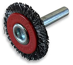 Kibros Lot 10 brosses rot. circ. acier dur Ø 30 mm 8 mm tige | Pour perceuse ou visseuse à mandrin, fil acier dur Ø 0,30 mm, décapage brossage ébavurage.