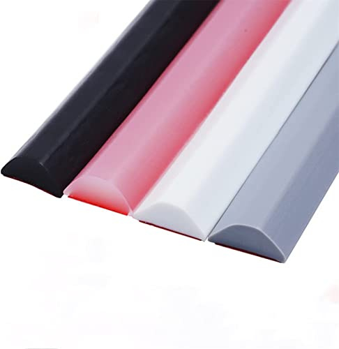 Barrera de agua para ducha, umbral de ducha plegable, barrera de ducha, tira de silicona para ducha, evita que se salga el agua, autoadhesivo (100cm,Blanco)