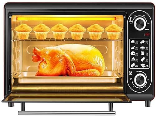 Multifunction Convection Countertop Toaster Oven,48L Large Capacity Intelligent Timing Temperature Control, Includes Bake Pan, Broil Rack,Stainless Steel Useful