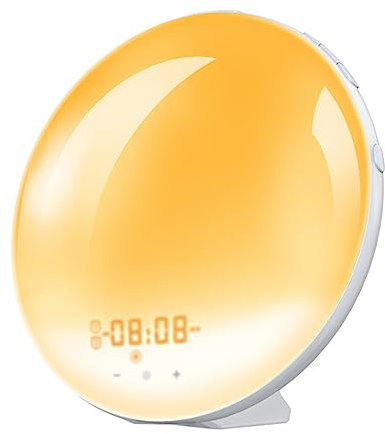 XGXHIN Sveglia con Simulazione dell'alba, Luce Notturna della Macchina del Suono, 8 Suoni rilassanti per Dormire, Orologio dimmerabile, Luce Sveglia Naturale per Bambini