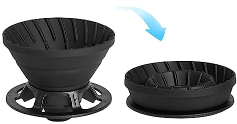 Joyivike Camping Coffee Dripper - Reusable Silicone Coffee Dripper Cone | Slow Drip Coffee Filter, Silicone Coffee Filter Holder for Backpacking Camping Home