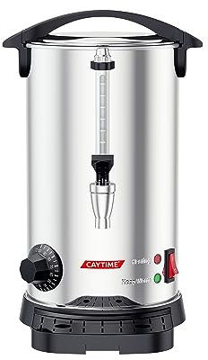 Caytime Glühweinkocher 6 Liter - 1500W Edelstahl Heißwasserspender mit Zapfhahn - zum Erhitzen und Warmhalten von Getränken wie Glühwein, Kaffee, Tee - TÜV & GS - Hochwertige Gastronomie Qualität