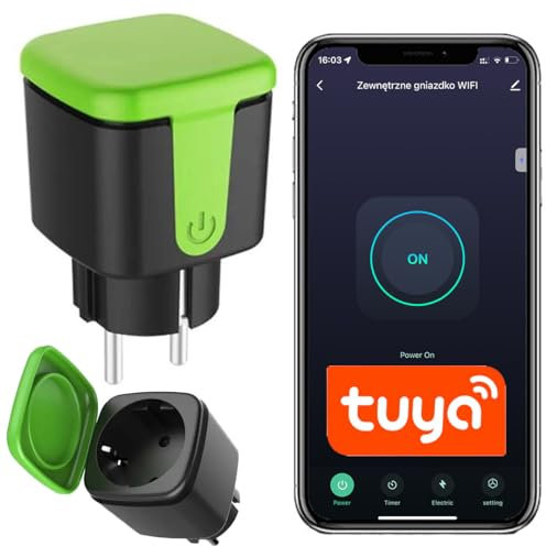 Sone Smart One WLAN Außensteckdose IP44 – WiFi Steckdose Outdoor 3680W 16A mit Stromzähler, Zeitschaltuhr, App-Steuerung – Smarte Steckdose, Alexa & Smart Life kompatibel, wetterfest, aussenbereich