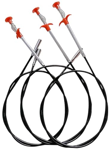 Limeow 3 Pinze Flessibili Per Artigli Da 0,9 m/1,6 m/2m,Adatte Per Lavori In Spazi Ristretti, Molla Sturatubi, Stura Tubi Di Scarico，Flessibili Per La Pulizia Dei Tubi Per Cucina, Bagno e Fogne