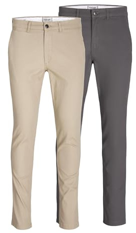 JACK & JONES Chino byxor 2-pack slim fit chinos byxor, Porslin, 33W / 30L
