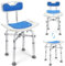 Heavy Duty Shower Chair, EVA Padded Bath Seat with Height Adjustable Tube- Tool Free Anti-Slip Shower Bench Bathtub Stool for Elderly, Senior, Handicap & Disabled