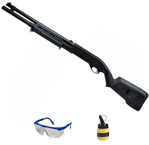 Cyma CM355LB Shotgun Molla (6 mm) | Fucile Airsoft (Pallini in PVC) Calibro 6 mm + bottiglia 1000 pallini 0,12 g + occhiali protettivi. (Potenza: 0,9 joule)