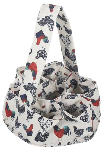 OFFSCH Cesta para Recolectar Huevos Frescos 7 Bolsas Portátil Material de Tela para Granjas y Contenedor para Huevos de Accesorio Esencial Hogar